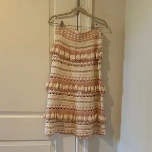 Zimmermann Pink and Cream Knit Skirt